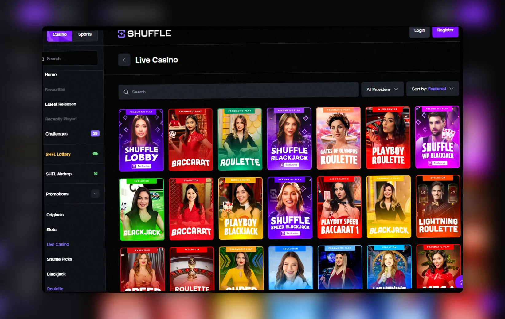 Shuffle Casino live casino Deutschland