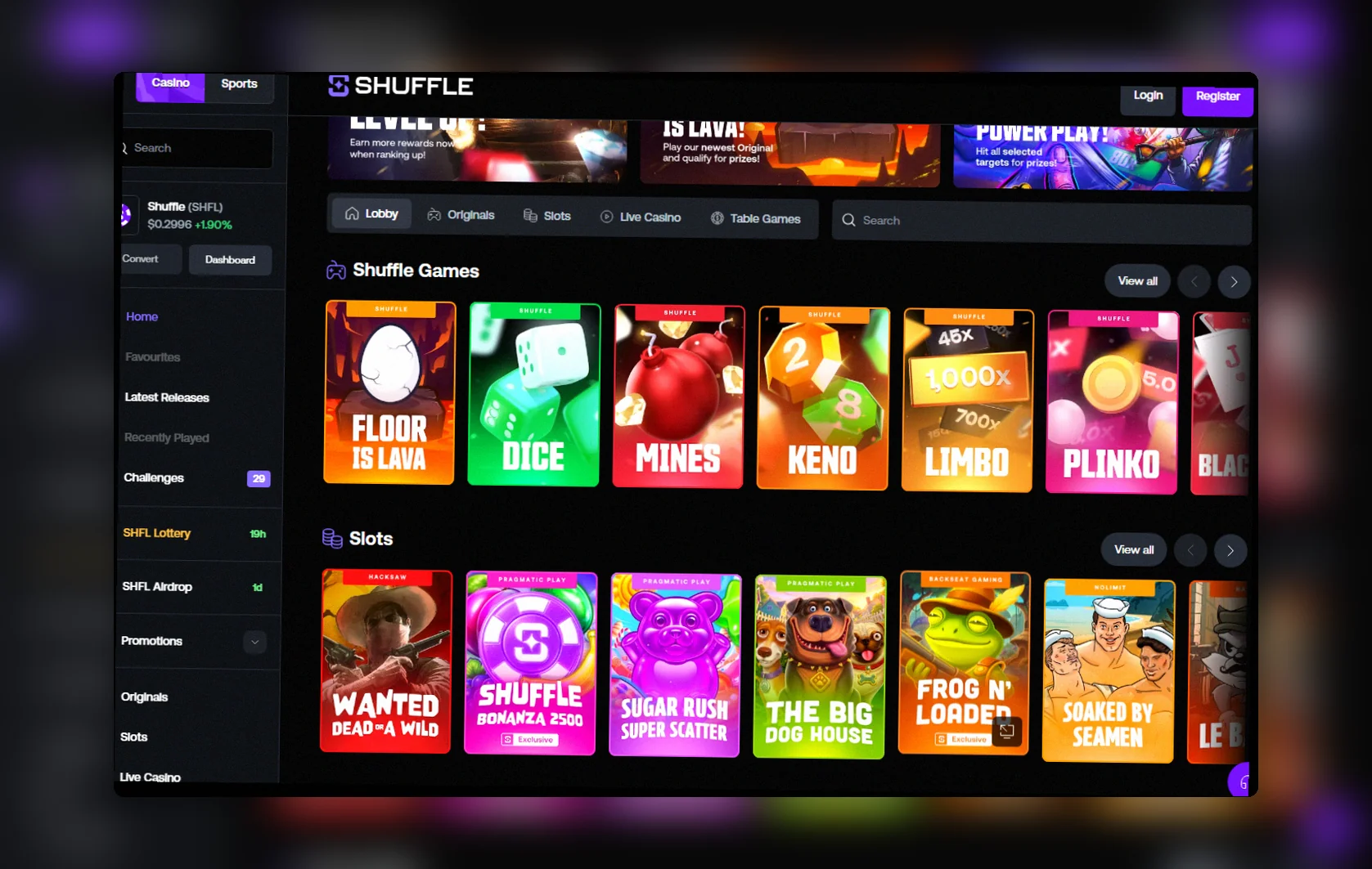 Shuffle Casino lobby Deutschland
